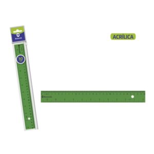 bismark regla acrilica 30cm alta calidad funda con cierre color verde