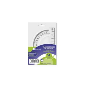 bismark transportador de angulos 14cm fabricado en plastico ideal para el colegio transparente