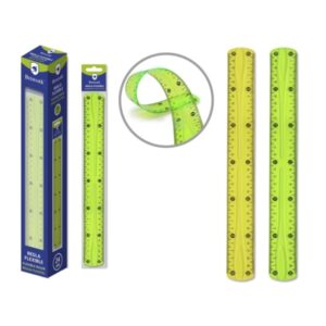 bismark regla flexible 30cm fabricada en pvc ideal para colegio colores amarillo y verde aleatorios