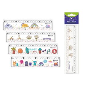 bismark regla 20cm con bolitas de colores en su interior fabricada en plastico ideal para colegio 4 diseños diferentes