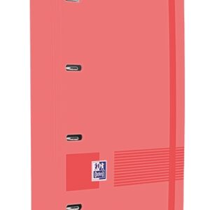 oxford europeanbinder live & go a4+ carpeta tamaño a4+ con recambio de 100 hojas cuadricula 5x5mm tapa de plastico polyfoam cierre con goma color sandia