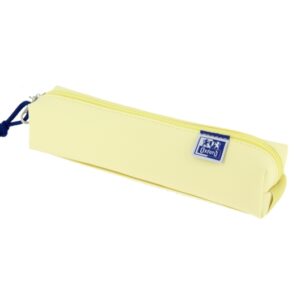 oxford live & go estuche cuadrado pequeño material acolchado goma elastica para unirlo al cuaderno color amarillo