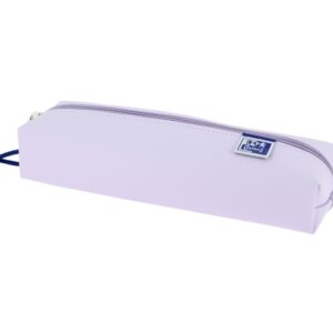 oxford live & go estuche rectangular mediano material acolchado goma elastica para unirlo al cuaderno color malva