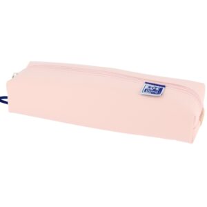 oxford live & go estuche rectangular mediano material acolchado goma elastica para unirlo al cuaderno color rosa