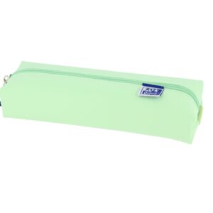 oxford live & go estuche rectangular mediano material acolchado goma elastica para unirlo al cuaderno color verde