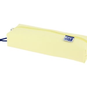 oxford live & go estuche rectangular mediano material acolchado goma elastica para unirlo al cuaderno color amarillo