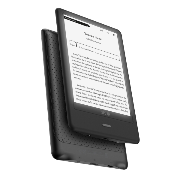 spc dickens light 2 pro ebook pantalla retroiluminada 6" tactil tinta electronica 8gb de almacenamiento fino y ligero autonomia de un mes giro 90º color negro