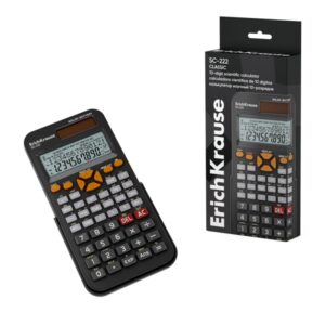 erichkrause sc 222 classic calculadora cientifica con pantalla lcd de 10 digitos 240 funciones integradas alimentacion solar y bateria color negro