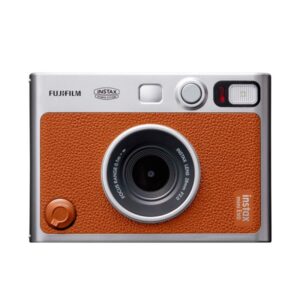 fujifilm instax mini evo camara instantanea hibrida tamaño de imagen 62x46mm espejo para selfies exposicion automatica color marron
