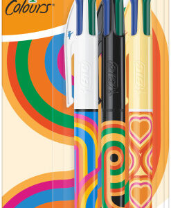 bic 4 colours decors pack de 3 boligrafos de bola retractil punta media de 1.0mm tinta con base de aceite 4 colores