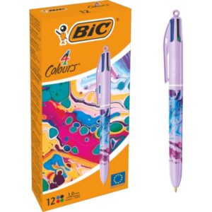 bic 4 colours decors hydro boligrafo de bola retractil punta media de 1.0mm tinta con base de aceite 4 colores