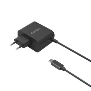 coolbox cargador universal para portatil 65w usb c compatible con qc3.0 tecnología gan cable de 1.20m