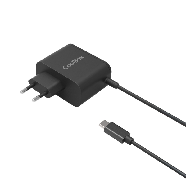 coolbox cargador universal para portatil 65w usb c compatible con qc3.0 tecnología gan cable de 1.20m