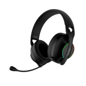 coolbox wb01 auriculares gaming inalambricos con microfono conectividad bluetooth 5.4, inalmabrica 2.4ghz o jack iluminacion rgb autonomia hasta 20h cancelacion de ruido color negro