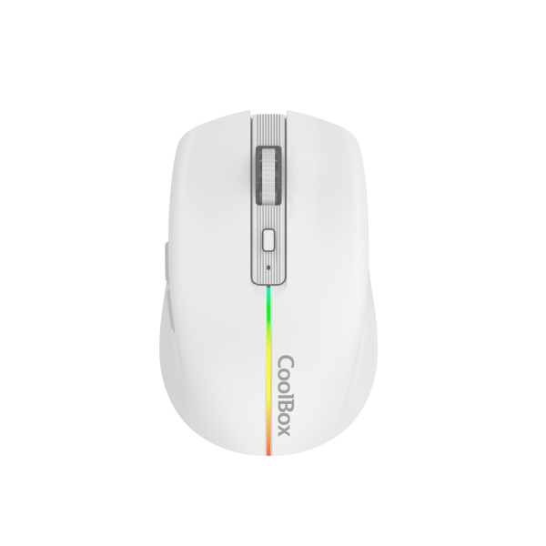 coolbox w01 raton gaming inalambrico 1600dpi 6 botones iluminacion rgb color blanco