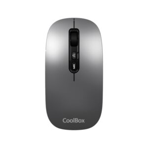 coolbox w02 raton inalambrico bluetooth y rf 2.4ghz super ligero boton acceso copilot recargable por usb c dpi ajustable sensor optico color gris