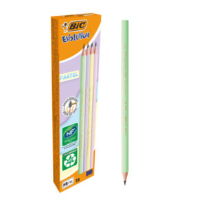bic evolution pastel lapiz de grafito hexagonal mina hb ultrarresistente sin madera no se astilla colores pastel