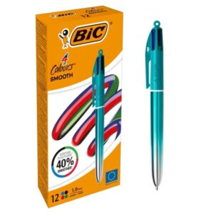 bic 4 colours smooth gradient verde boligrafo de bola retractil punta media de 1.0mm escritura un 40% mas suave 4 colores