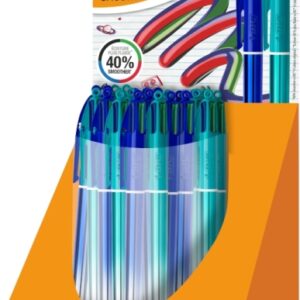 bic 4 colours smooth gradient expositor de 30 boligrafos de bola retractil punta media de 1.0mm escritura un 40% mas suave 4 colores