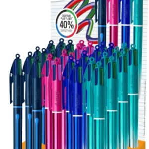 bic 4 colours smooth gradient y drop expositor de 36 boligrafos de bola retractil punta media de 1.0mm escritura un 40% mas suave 4 colores