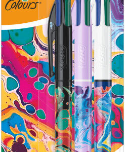 bic 4 colours decors hydro pack de 3 boligrafos de bola retractil punta media de 1.0mm tinta con base de aceite 4 colores