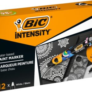 bic intensity marcador de pintura punta media tinta con base de agua 98% de materiales reciclados color blanco