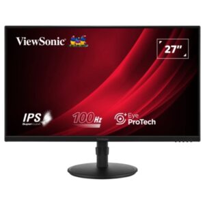 viewsonic monitor 27" led ips fullhd 100hz respuesta 5ms ajustable en altura, giratorio e inclinable 16:9 vga, hdmi, displayport vesa 100x100 color negro