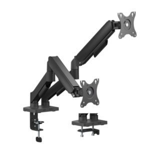 aisens soporte de mesa eco contrapeso giratorio e inclinable para monitor/tv 9kg (3 pivotes 2 brazos) de 17 32 color negro