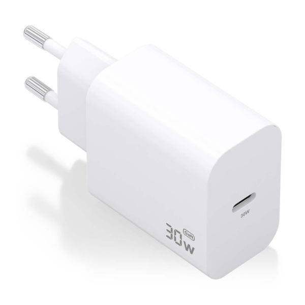 aisens cargador gan 30w usb c pd3.0 color blanco