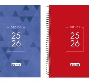 enri dentity agenda escolar 25/26 espiral semana vista tamaño 4º tapa extradura esquinas microperforadas espacio para notas colores surtidos