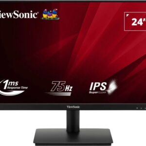 viewsonic monitor 23.8" led ips fullhd 75hz respuesta 1ms angulo de vision 178º 16:9 vga, hdmi vesa 75x75mm color negro