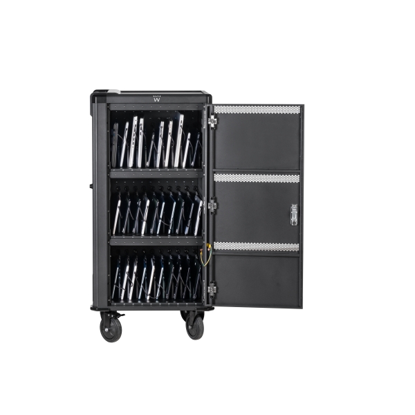 ewent ew1702 armario de carga 30 dispositivos sistema de carga inteligente usb c pd 65w color negro