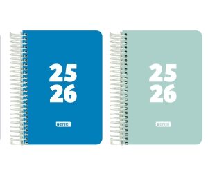 enri teens agenda escolar 25/26 espiral dia pagina tamaño 8º tapa de plastico esquinas microperforadas espacio para notas colores surtidos