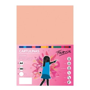fabrisa pack de 50 cartulinas 180 g/m² tamaño a4 color salmon
