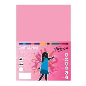 fabrisa pack de 50 cartulinas 180 g/m² tamaño a4 color rosa