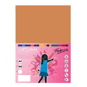 fabrisa pack de 50 cartulinas 180 g/m² tamaño a4 color marron claro