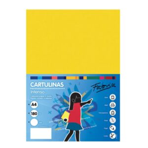 fabrisa pack de 50 cartulinas 180 g/m² tamaño a4 color amarillo fuerte