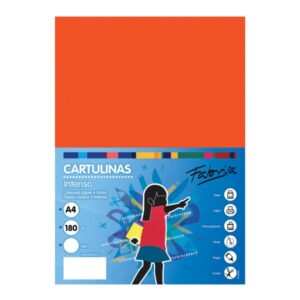 fabrisa pack de 50 cartulinas 180 g/m² tamaño a4 color naranja