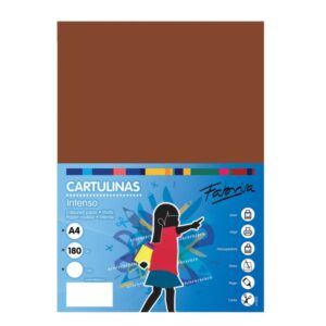 fabrisa pack de 50 cartulinas 180 g/m² tamaño a4 color marron
