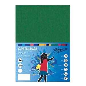 fabrisa pack de 50 cartulinas 180 g/m² tamaño a4 color verde oscuro