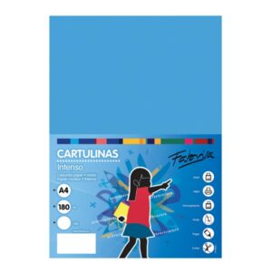fabrisa pack de 50 cartulinas 180 g/m² tamaño a4 color azul turquesa
