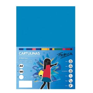fabrisa pack de 50 cartulinas 180 g/m² tamaño a4 color azul medio
