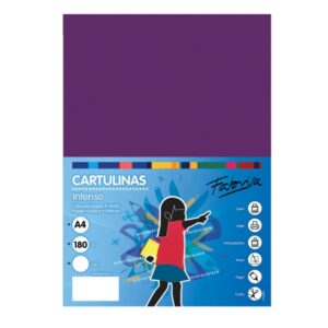 fabrisa pack de 50 cartulinas 180 g/m² tamaño a4 color morado