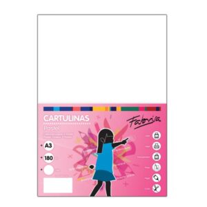 fabrisa pack de 25 cartulinas 180 g/m² tamaño a3 color blanco