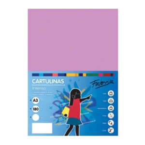 fabrisa pack de 25 cartulinas 180 g/m² tamaño a3 color lila