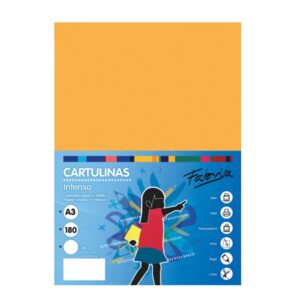 fabrisa pack de 25 cartulinas 180 g/m² tamaño a3 color amarillo oro