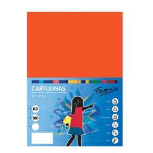 fabrisa pack de 25 cartulinas 180 g/m² tamaño a3 color naranja