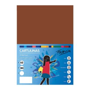 fabrisa pack de 25 cartulinas 180 g/m² tamaño a3 color marron