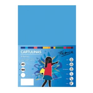 fabrisa pack de 25 cartulinas 180 g/m² tamaño a3 color azul turquesa