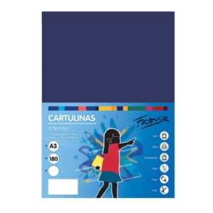 fabrisa pack de 25 cartulinas 180 g/m² tamaño a3 color azul oscuro